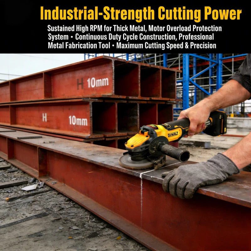 DEWALT cutting tool in yellow and black, high power natural setting