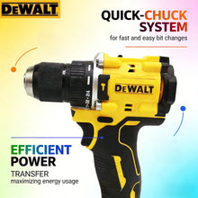 DEWALT DCD805 cordless drill solid view, yellow and black
