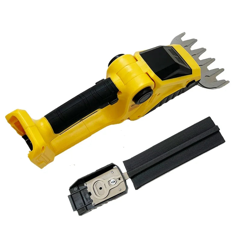 DEWALT shear tool side view with cutting blades in yellow and black
