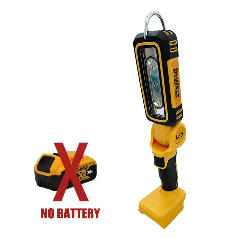 DEWALT multifunctional tools front view, black and yellow cordless work light