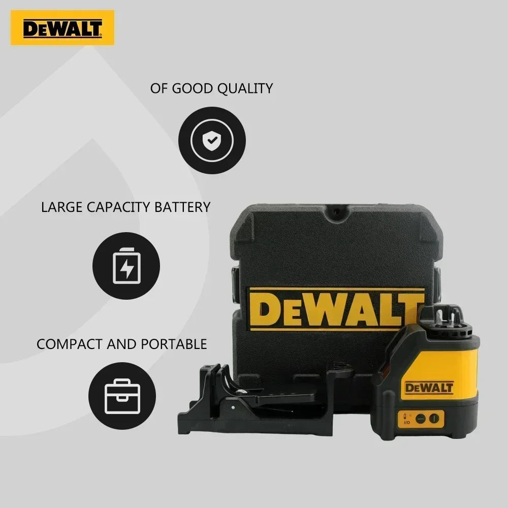 DW088CG laser level packaging close-up, compact design on other background