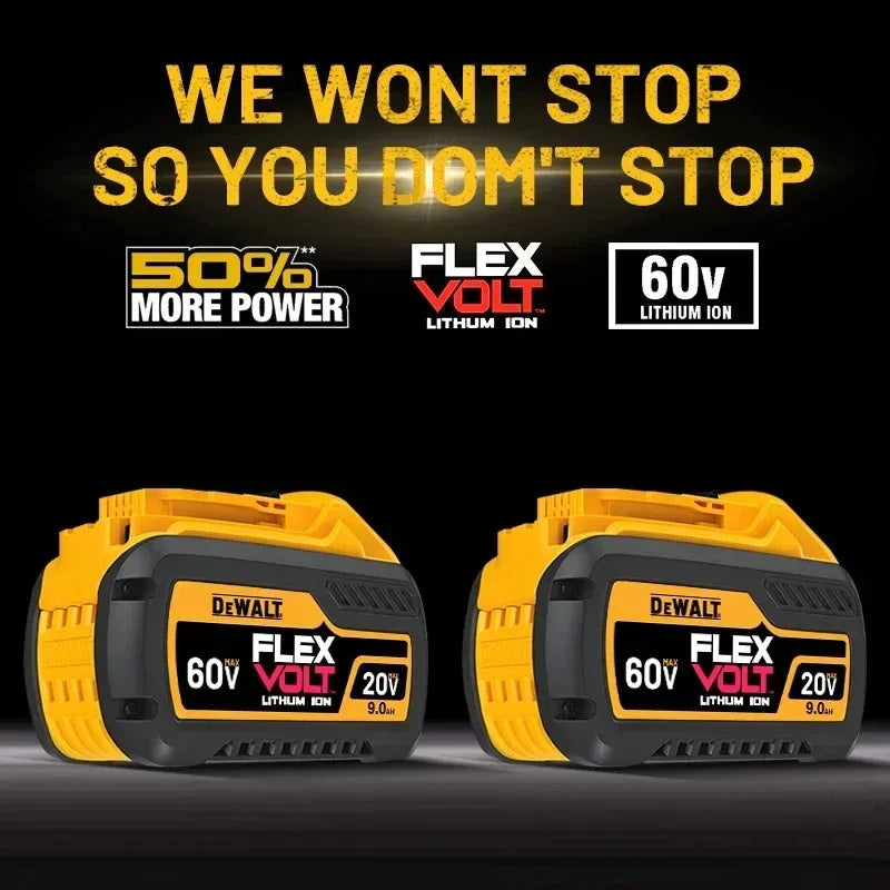 DeWalt 20V battery pack sizes, yellow and black packaging view