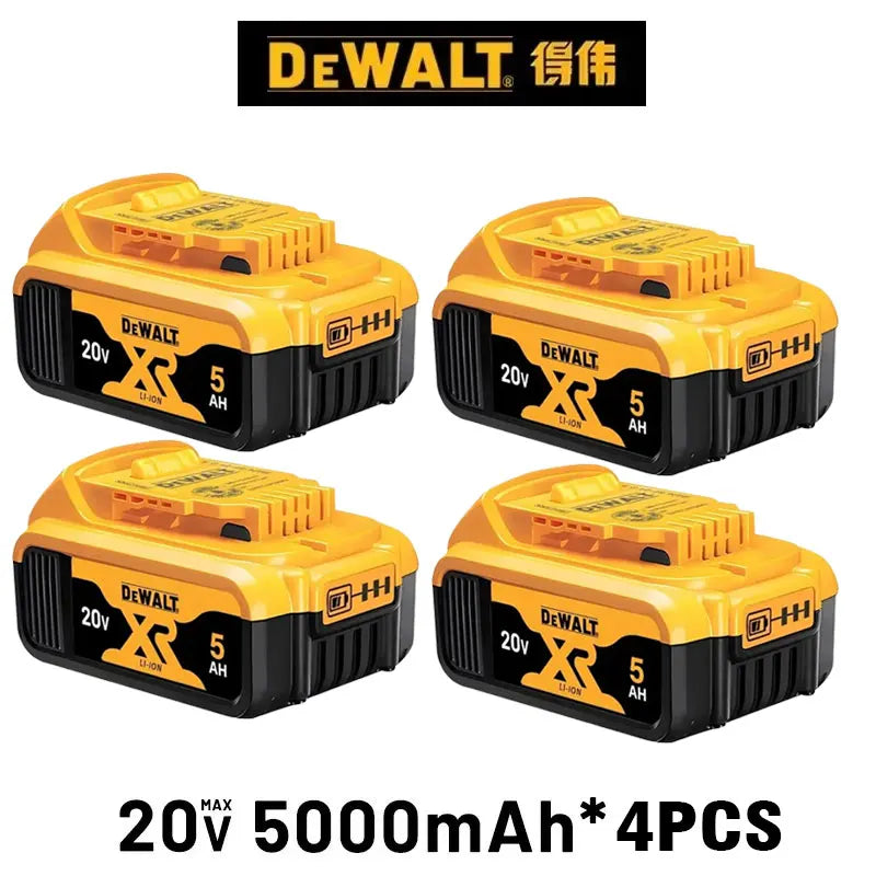 Dewalt battery set packaging, yellow and black, front view