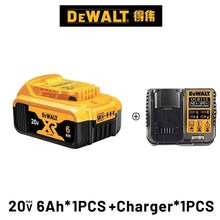 Dewalt battery set packaging, yellow and black, front view