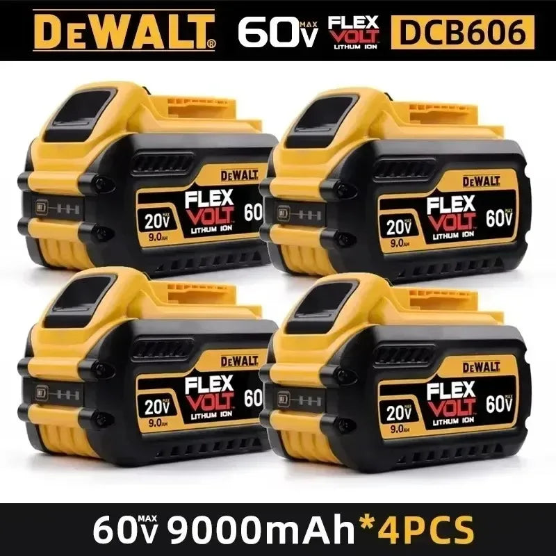Dewalt battery pack set packaging, black and yellow, front view