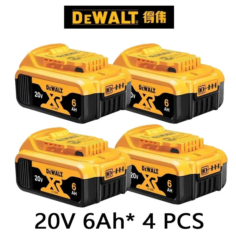 Dewalt 20V battery pack set in yellow and black packaging (packaging view)