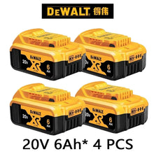 Dewalt 20V battery pack set in yellow and black packaging (packaging view)