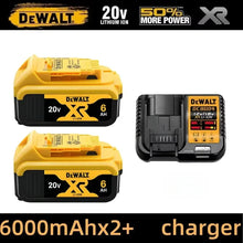 DeWalt battery and charger set packaging, yellow and black, 6000mAh