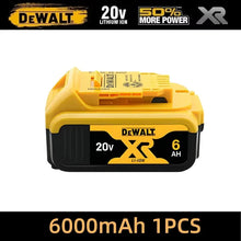 DeWalt 20V XR battery pack packaging, yellow and black, 6000mAh