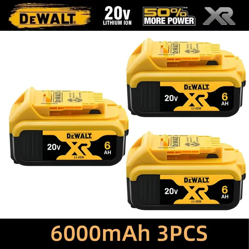 DeWalt battery pack packaging, yellow and black, 6000mAh