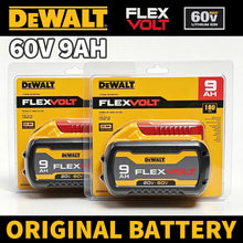 DEWALT 60V 9Ah battery packaging, yellow and black label