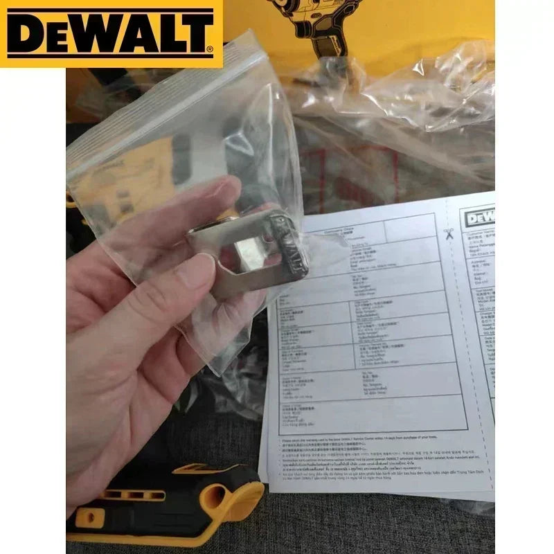 DEWALT DCF911 close-up of small metal part, silver detail