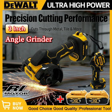DEWALT cordless grinder yellow-black, precision cutting lifestyle view