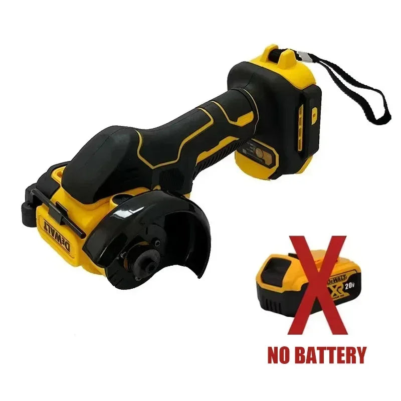 DEWALT cordless grinder yellow-black, trigger switch side view