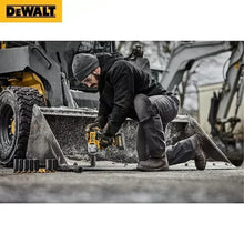 DEWALT DCF964 impact wrench in use by worker, yellow and black