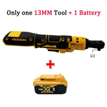 Dewalt tool with one battery packaging in yellow and black on white