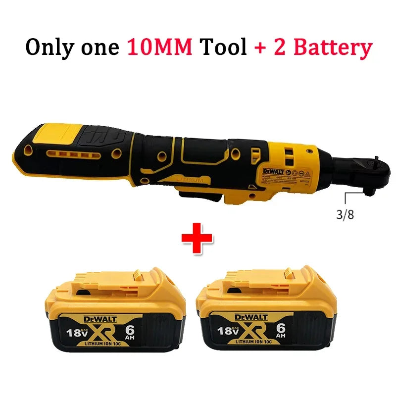 Dewalt tool with one battery packaging in yellow and black on white
