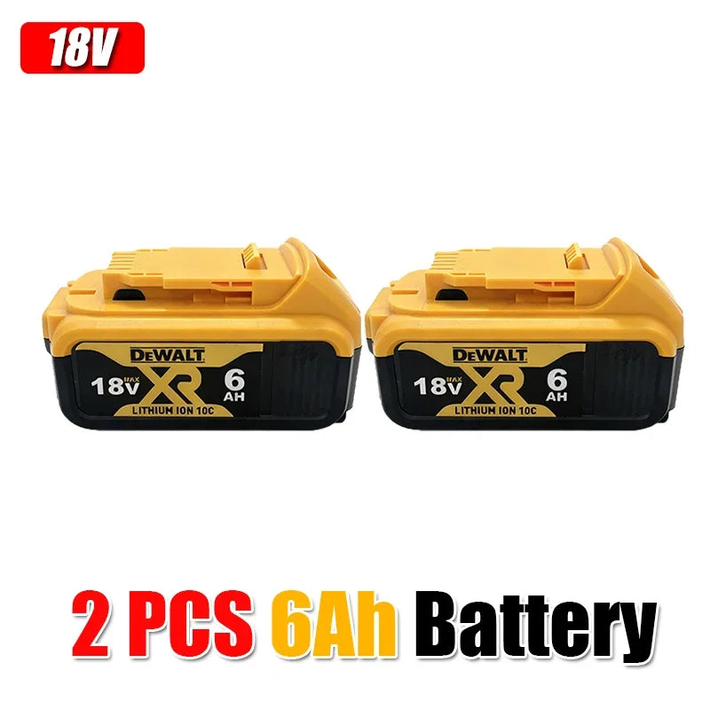 Dewalt 2-pack 6Ah battery pack packaging on white background