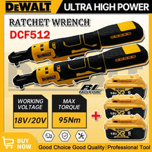 Dewalt DCF512 ratchet set packaging, yellow and black box view