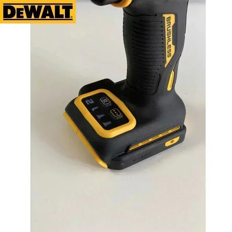 DEWALT battery pack detail with battery level indicator