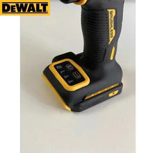 DEWALT battery pack detail with battery level indicator