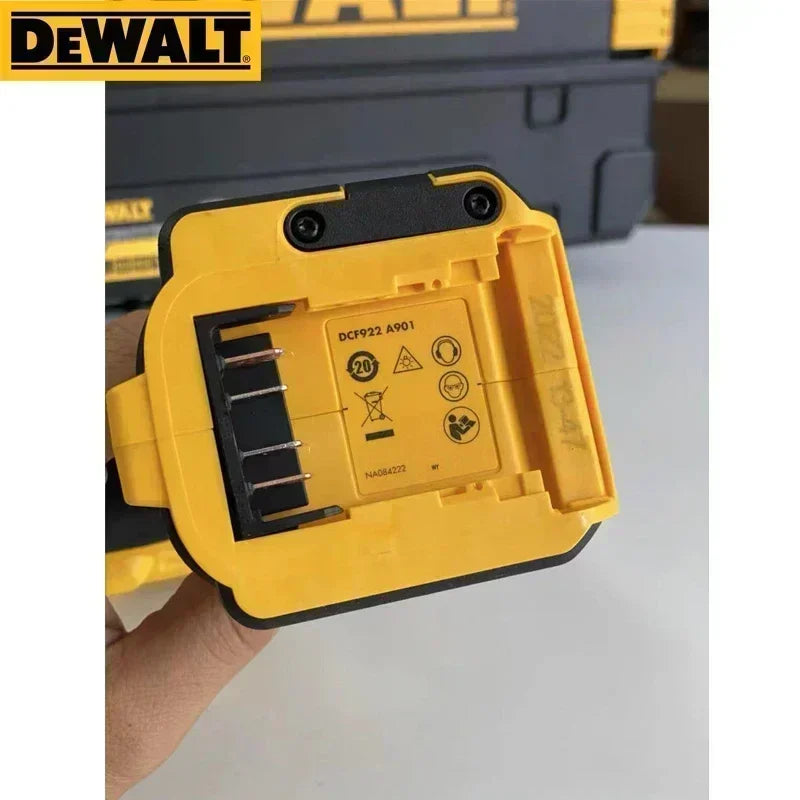 DEWALT DCF922 tool detail showing digital display and detent pin anvil