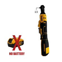 Dewalt DCF512 cordless tool side view, yellow and black on white background