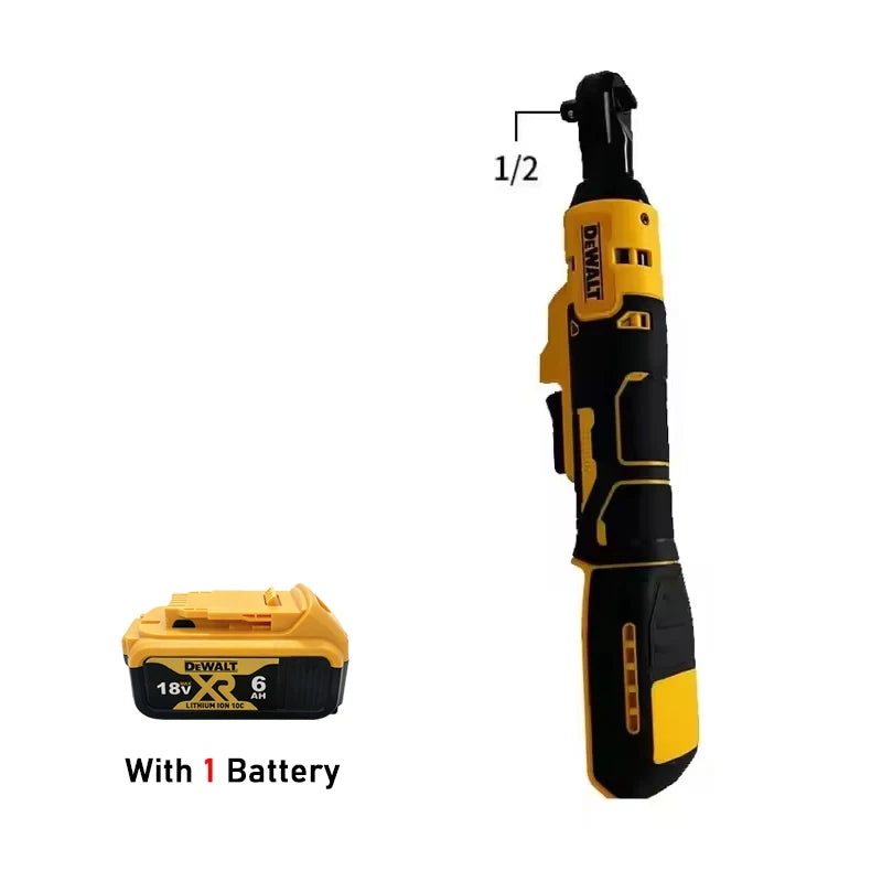 DeWalt DCF512 side view with one battery, yellow and black