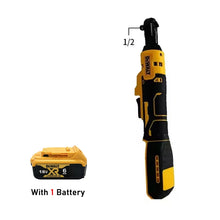 DeWalt DCF512 side view with one battery, yellow and black