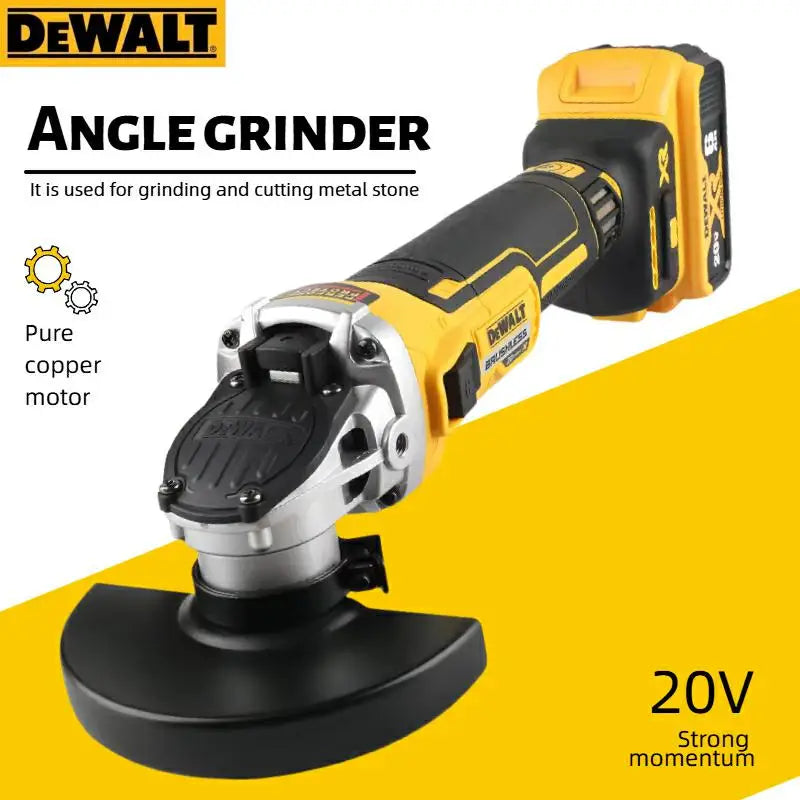 DEWALT DCG405 packaging shot, yellow black and white product box
