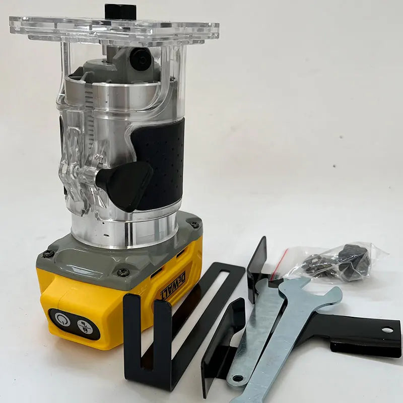 Dewalt brushless trimmer other view, metal body and adjustable base