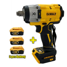 DEWALT brushless drill front view, yellow ergonomic handle cordless tool