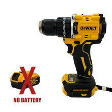 DEWALT cordless drill lifestyle shot, yellow and black with no battery