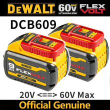 DEWALT DCB609 packaging, yellow and black battery pack front view