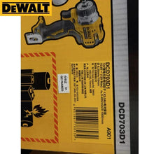 DEWALT drill packaging view, yellow and black with product details