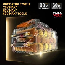 DEWALT FlexVolt battery feature detail, yellow and black design