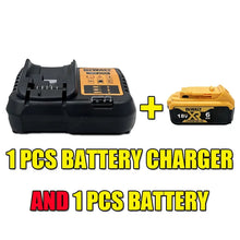 DEWALT battery charger with battery, black and yellow close-up