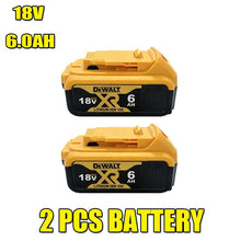 DEWALT DCF921 dual battery pack front view in yellow and black