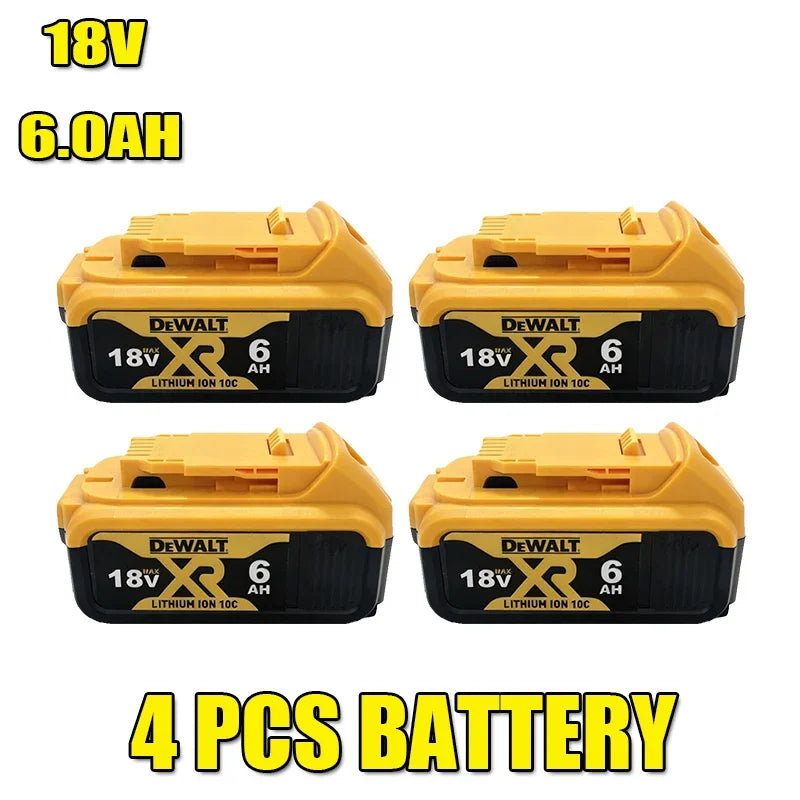 DEWALT DCF921 quad battery pack front view in yellow and black