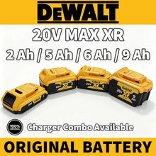 DEWALT 20V MAX XR batteries, yellow-black combo on white background