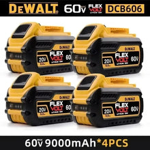 Dewalt battery pack set packaging, yellow and black, 60V 9000mAh