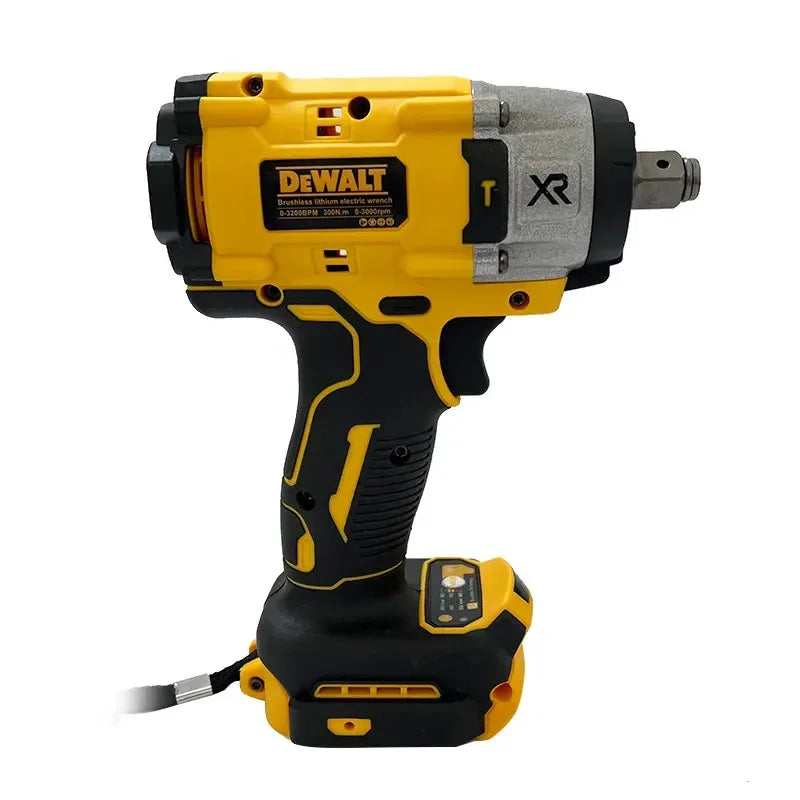 Side view of cordless impact drill with LED light and battery indicator