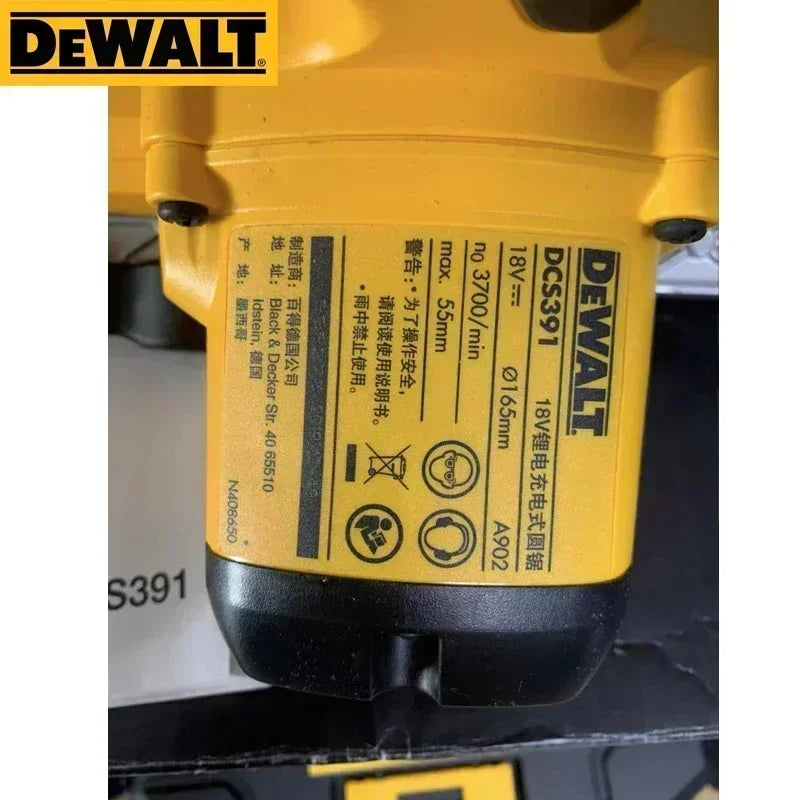 DEWALT DCS391 side view highlighting ergonomic handle and guard