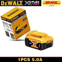 DeWALT 20V/60V Flex Volt battery packaging, yellow and black single battery