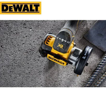 DEWALT DCS438B detail close-up showing compact cordless brushless cut-off tool