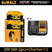 DeWalt 60V/20V battery set packaging, yellow and black, 5Ah with charger
