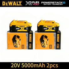 DeWalt 60V/20V battery set packaging, yellow and black, 9600mAh batteries