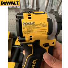 DEWALT tool detail close-up, ergonomic grip and 1/4-inch chuck