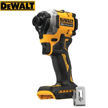 DEWALT impact driver front view with battery pack and LED light