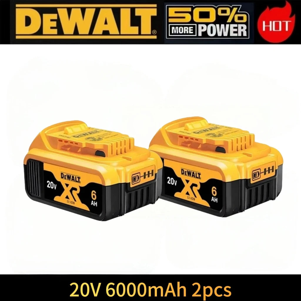 Dewalt 20V 6000mAh battery pack packaging, yellow and black